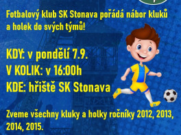 Nábor dětí do fotbalového klubu SK Stonava