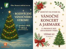 rozsvícení vánočního stromu - vánoční koncert žáků ZŠ - vánoční jarmark